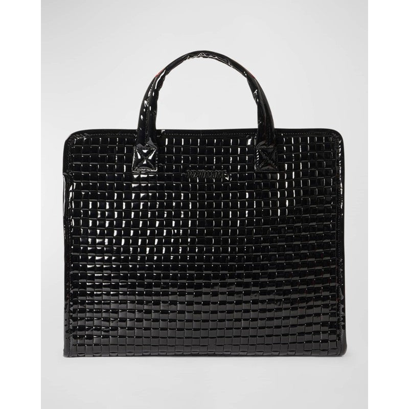 Bolsa Crossbody Medium Woven Patent Box