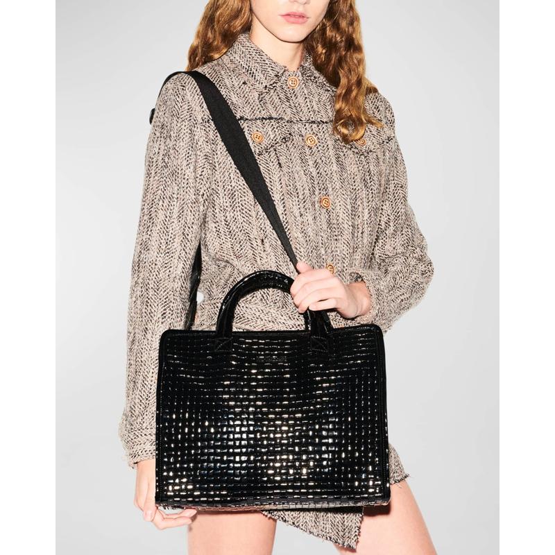 Bolsa Shopper Medium Woven Patent Box