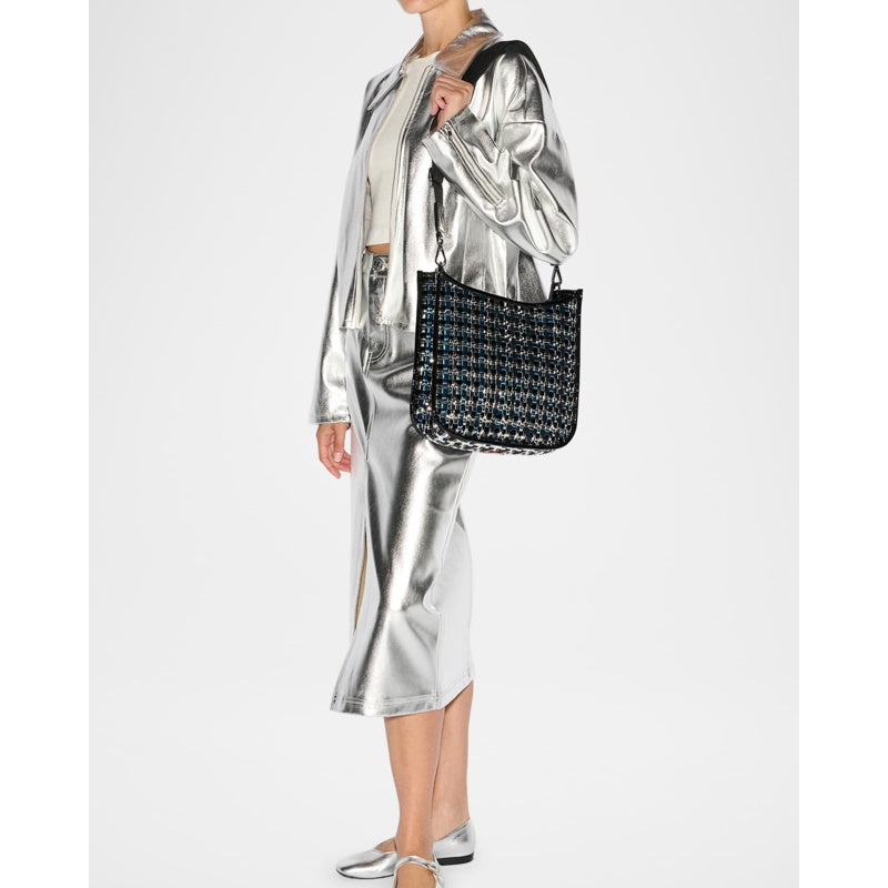 Bolsa Crossbody Metallic Woven Box