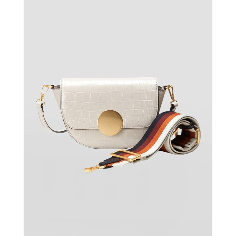 Bolsa Shoulder Lottie Saddle Moc-Croc