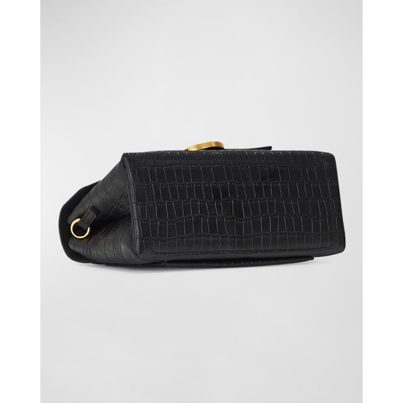 Bolsa Crossbody Lottie Flap Croc-Embossed