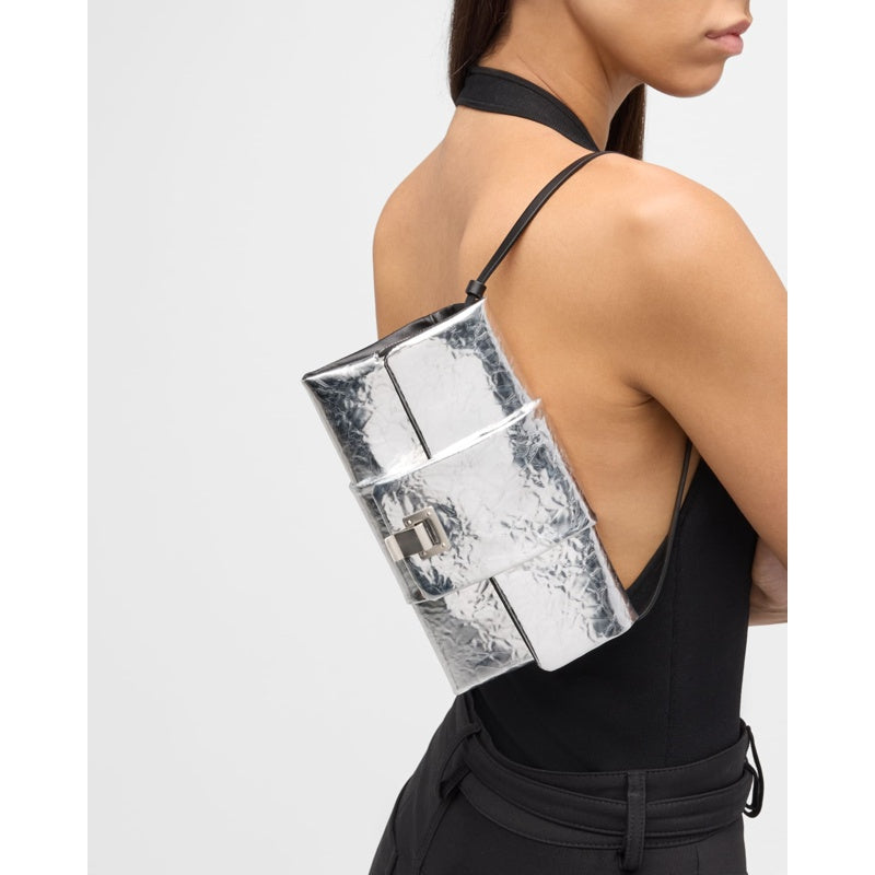 Bolsa Shoulder Flap Crinkled Metallic