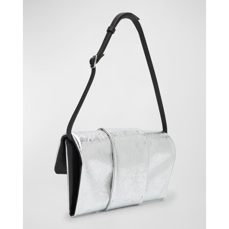 Bolsa Shoulder Flap Crinkled Metallic
