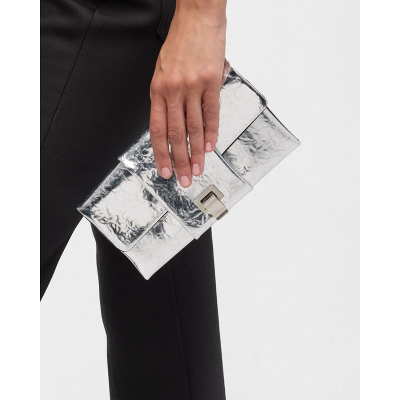 Bolsa Shoulder Flap Crinkled Metallic