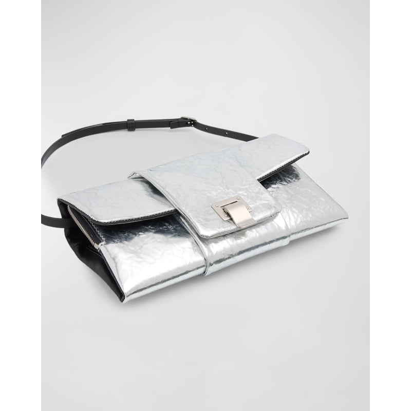 Bolsa Shoulder Flap Crinkled Metallic