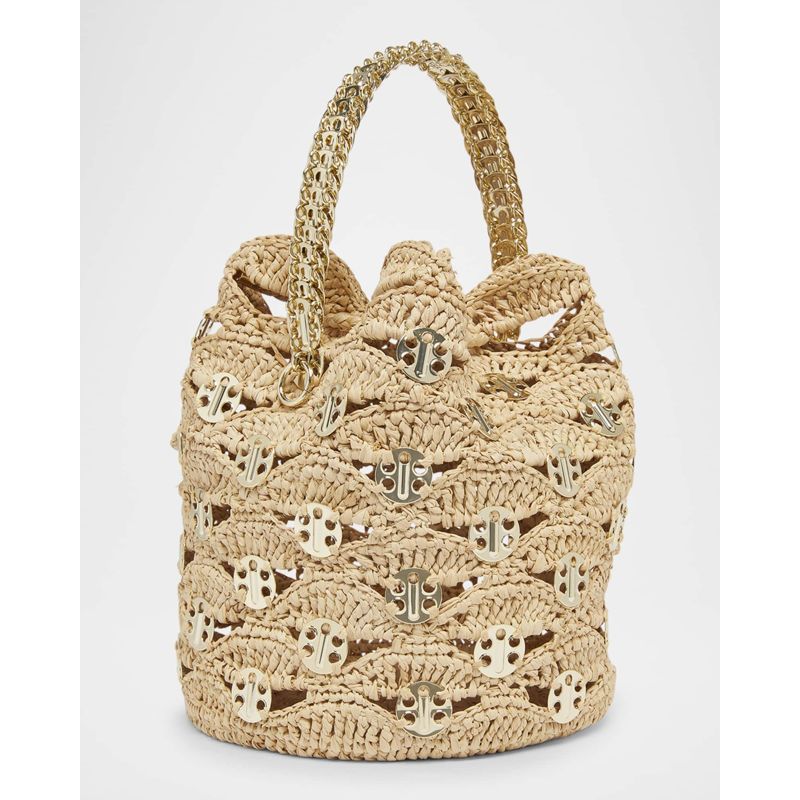 Bolsa Shoulder Sac a Main Disc-Link Raffia