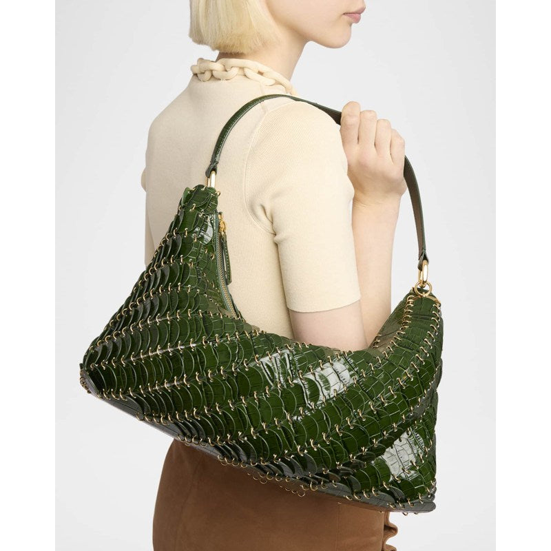 Bolsa Shoulder Sac a Main Disc Croc-Embossed