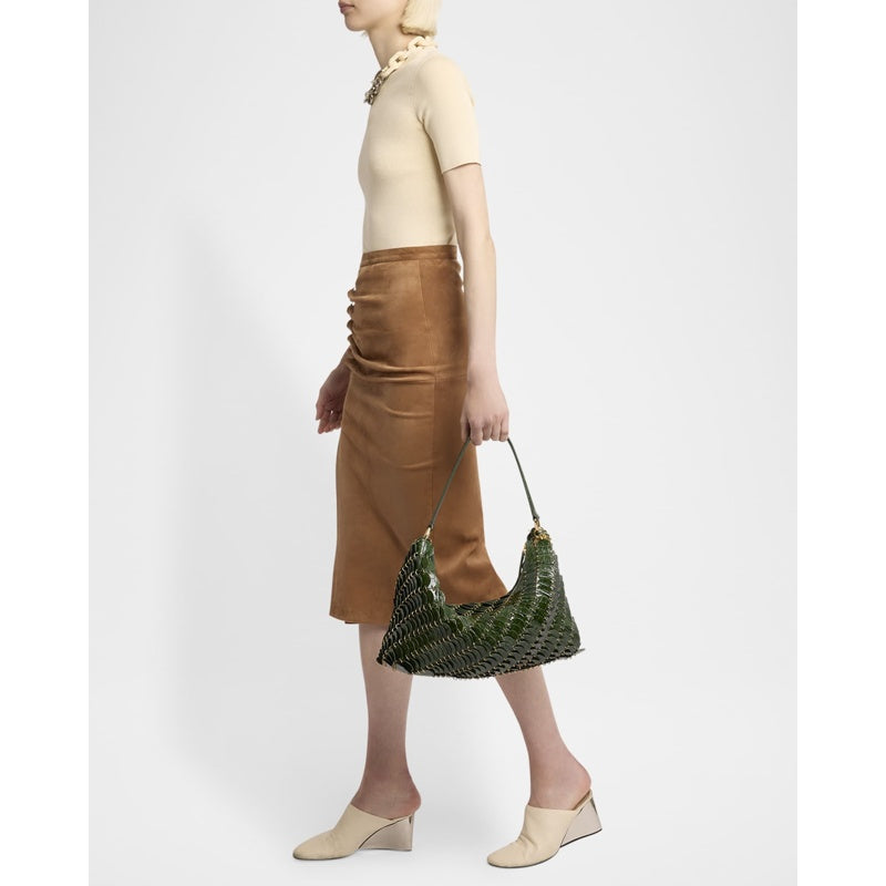 Bolsa Shoulder Sac a Main Disc Croc-Embossed