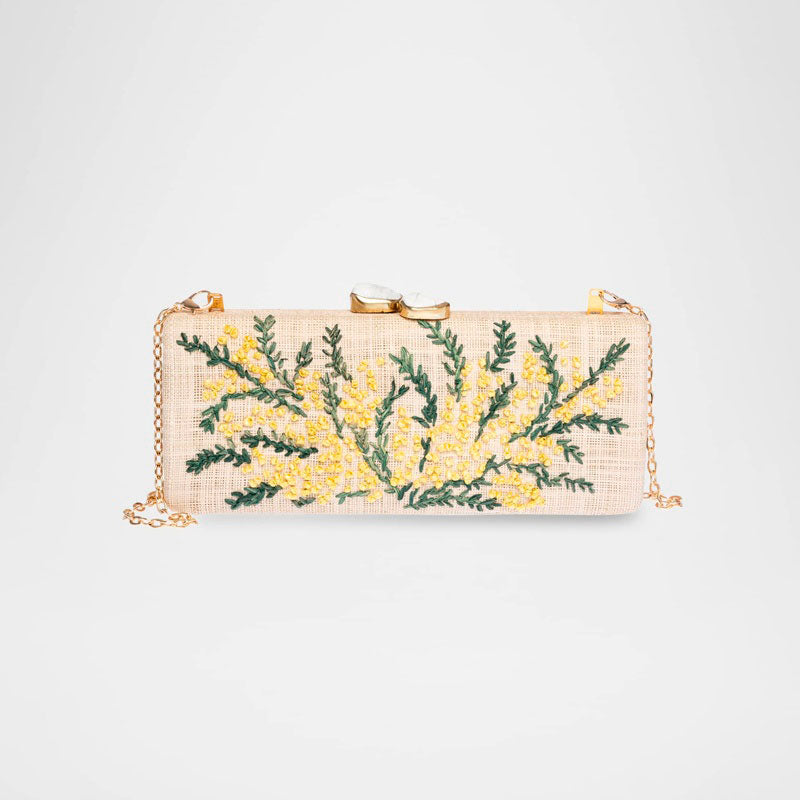 Bolsa Clutch Alessandra Flower Raffia Long - Mercado de Luxo - O Maior E-Commerce de Bens, Produtos e Serviços de Luxo do Brasil.