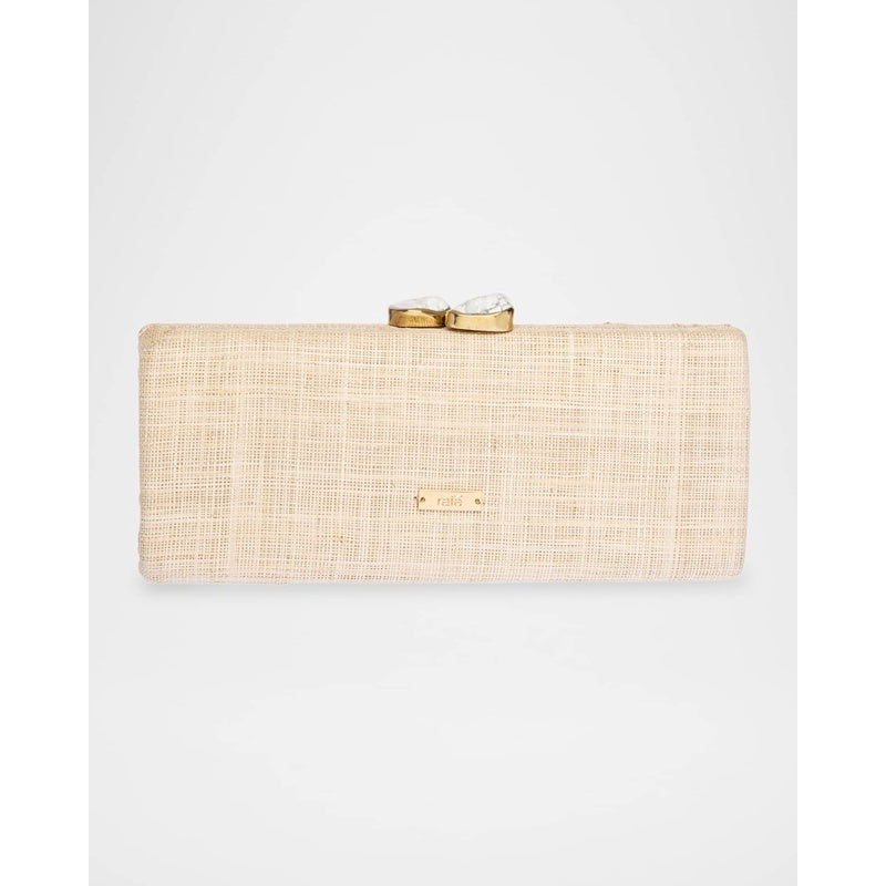 Bolsa Clutch Alessandra Flower Raffia Long