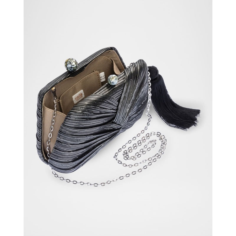 Bolsa Clutch Rosie Twisted Metallic Straw