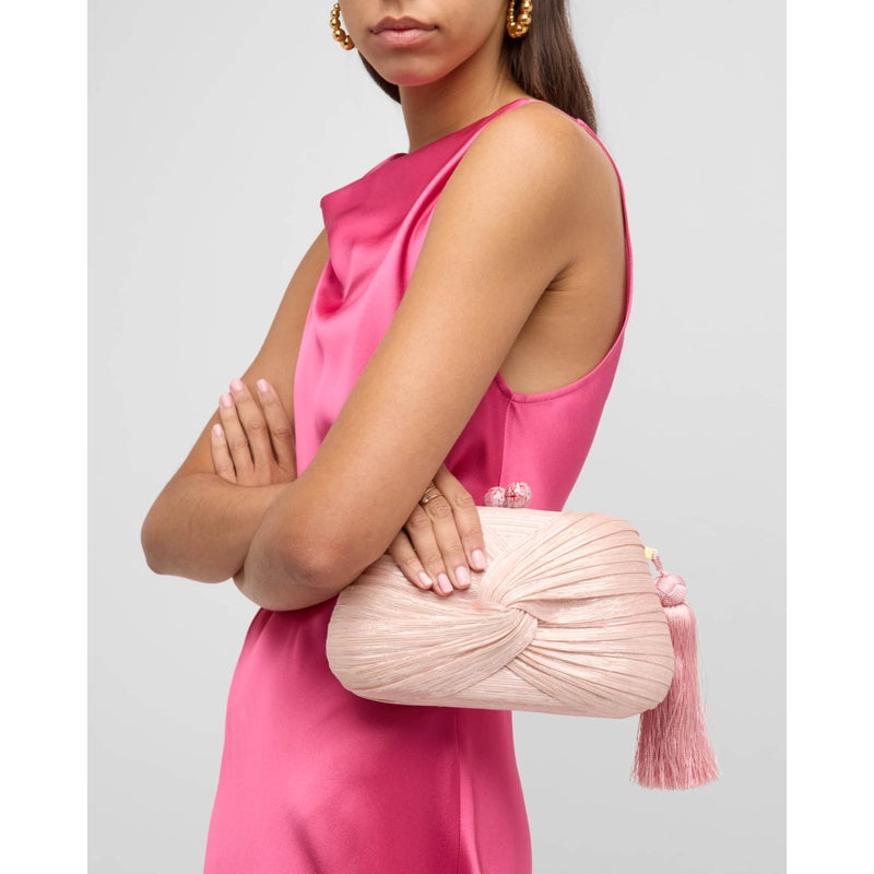 Bolsa Clutch Rosie Draped Tasesel Straw