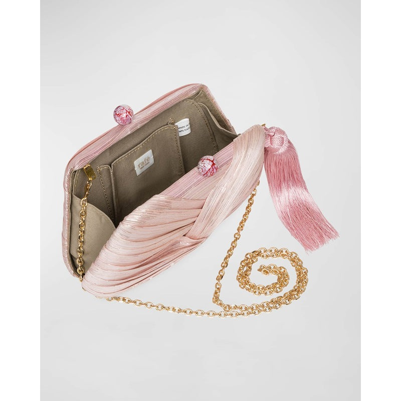Bolsa Clutch Rosie Draped Tasesel Straw