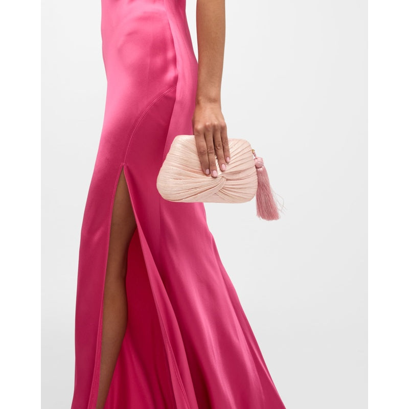 Bolsa Clutch Rosie Draped Tasesel Straw