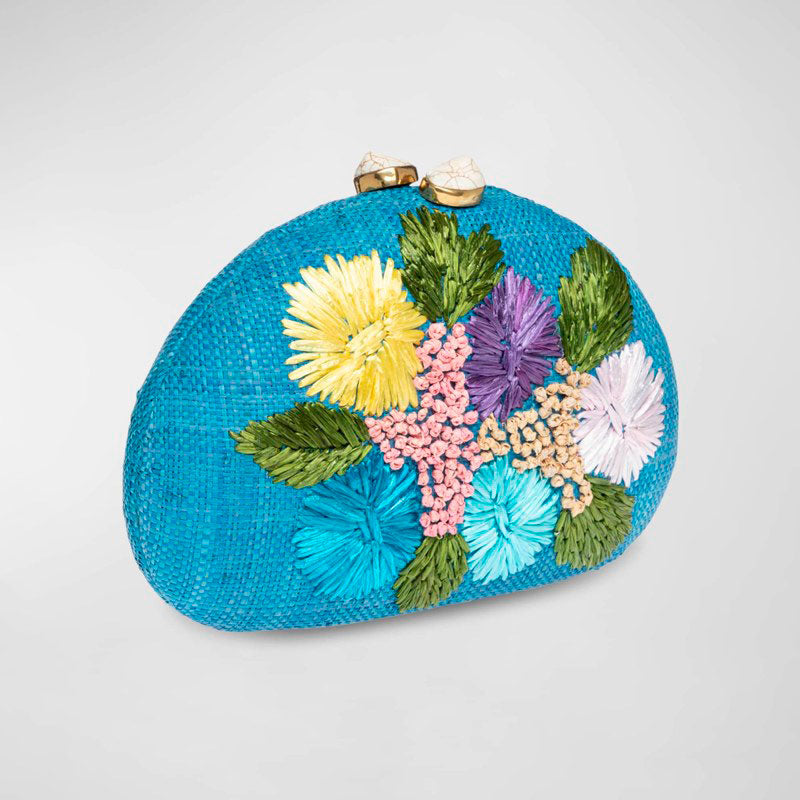 Bolsa Clutch Berna Floral Straw - Mercado de Luxo - O Maior E-Commerce de Bens, Produtos e Serviços de Luxo do Brasil.