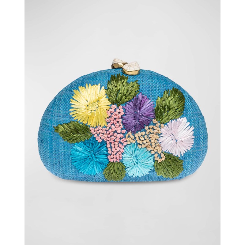Bolsa Clutch Berna Floral Straw