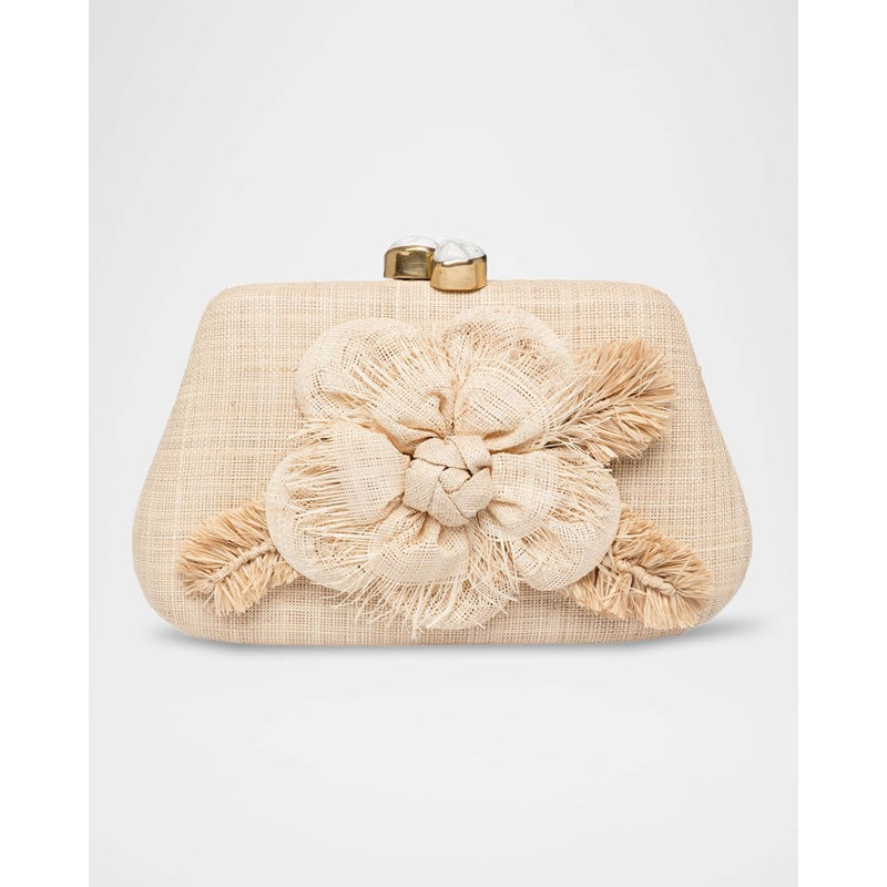 Bolsa Clutch Rosie Flower Straw