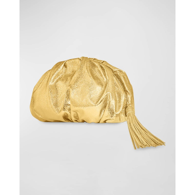 Bolsa Clutch Ruched Metallic Zip
