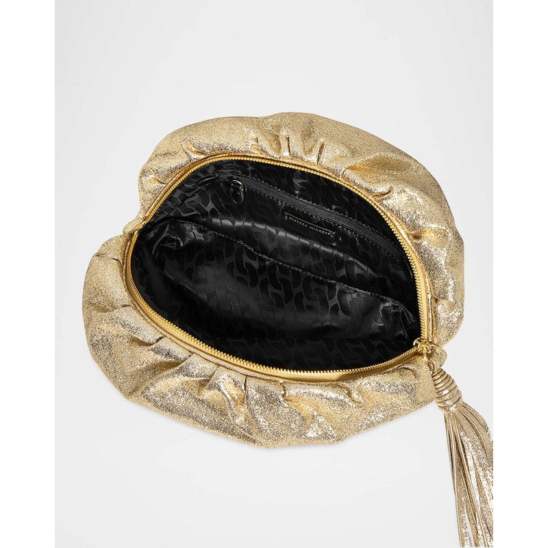 Bolsa Clutch Ruched Tassel Foil