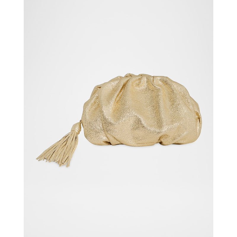 Bolsa Clutch Ruched Tassel Foil