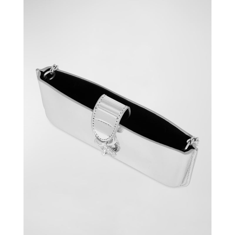 Bolsa Crossbody Phone Metallic Faux-Leather Chain