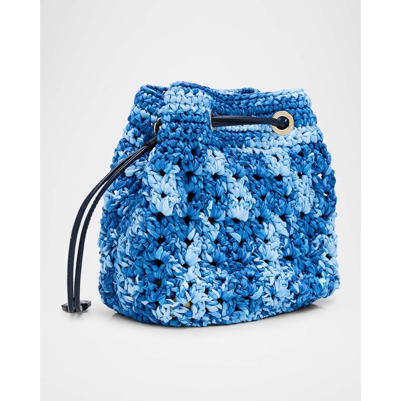 Bolsa Bucket Tres Vivier Buckle Raffia