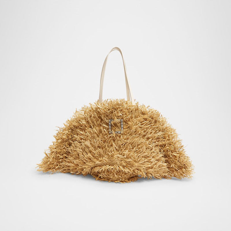 Bolsa Beach Large Fan Fringe Raffia - Mercado de Luxo - O Maior E-Commerce de Bens, Produtos e Serviços de Luxo do Brasil.