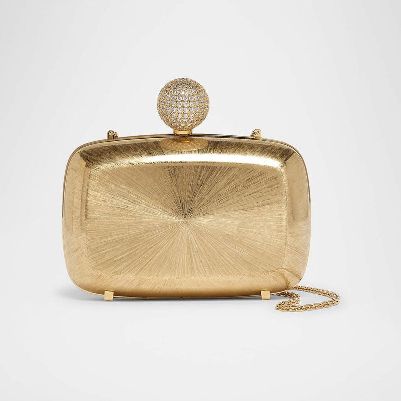 Bolsa Clutch Golden Strass Metal - Mercado de Luxo - O Maior E-Commerce de Bens, Produtos e Serviços de Luxo do Brasil.