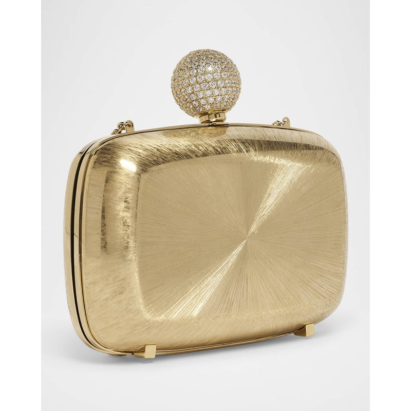 Bolsa Clutch Golden Strass Metal