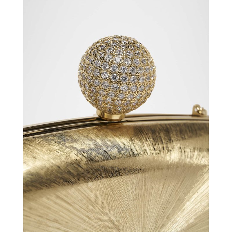 Bolsa Clutch Golden Strass Metal