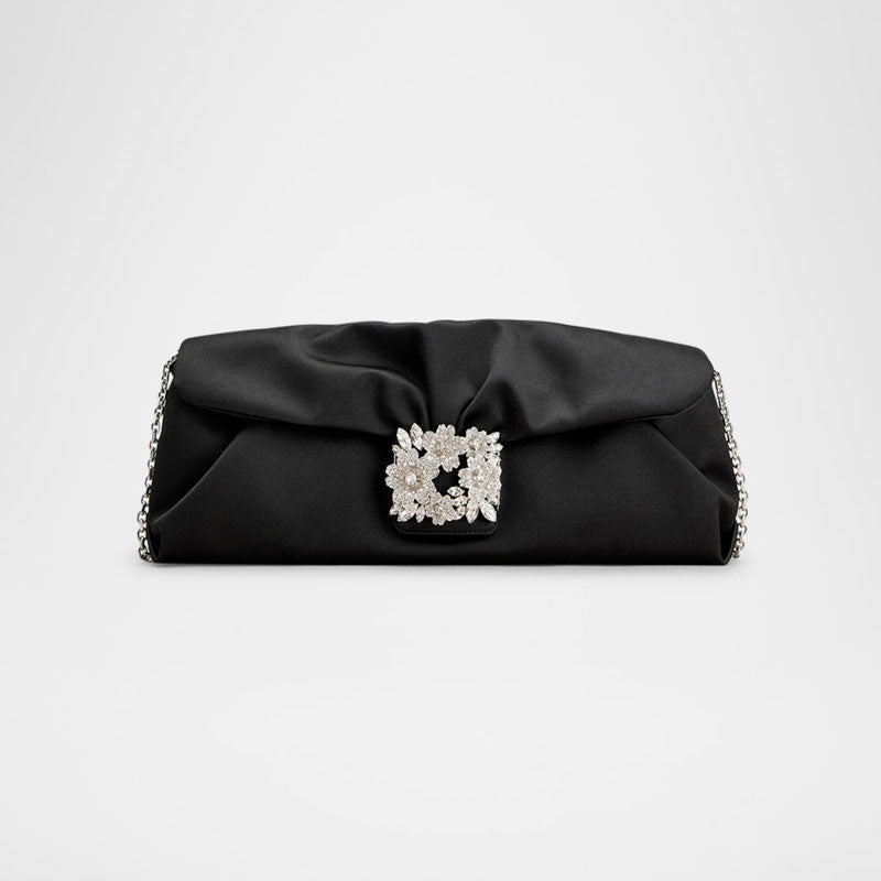 Bolsa Clutch Flower Bouquet Strass Satin Long - Mercado de Luxo - O Maior E-Commerce de Bens, Produtos e Serviços de Luxo do Brasil.