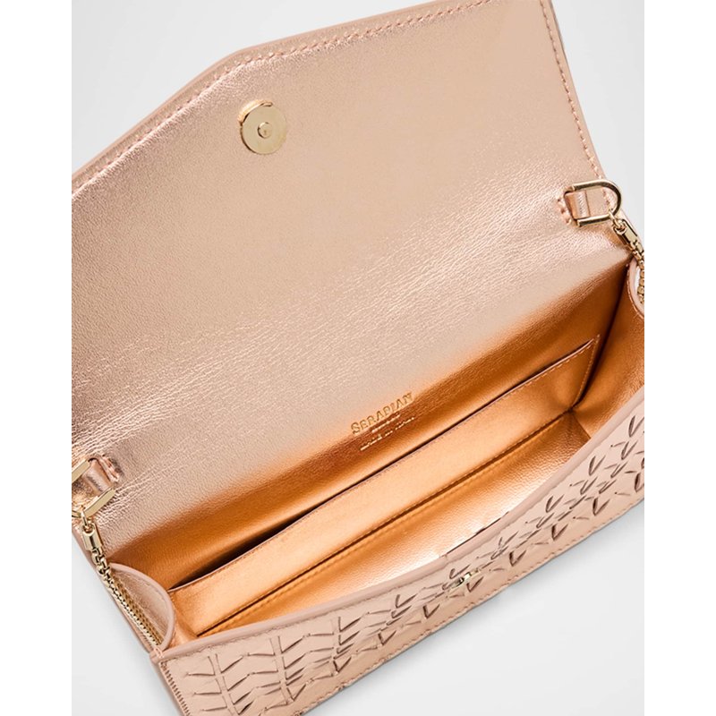 Bolsa Crossbody Mosaic Metallic Pochette on Chain
