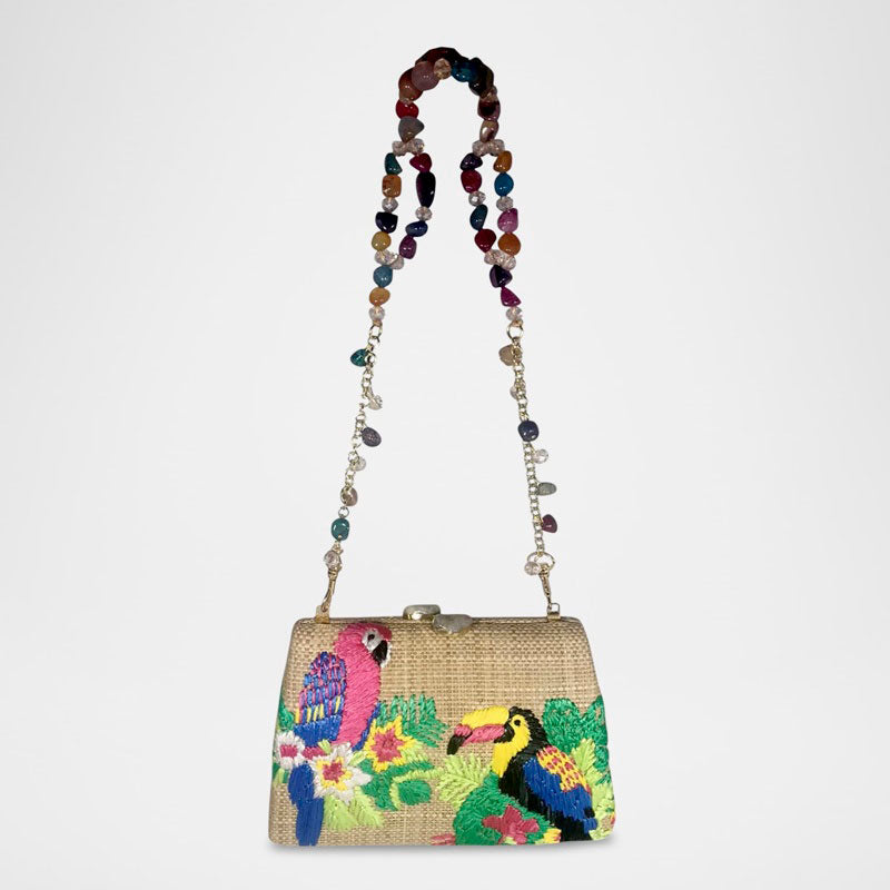 Bolsa Shoulder Candice Tropical Straw - Mercado de Luxo - O Maior E-Commerce de Bens, Produtos e Serviços de Luxo do Brasil.