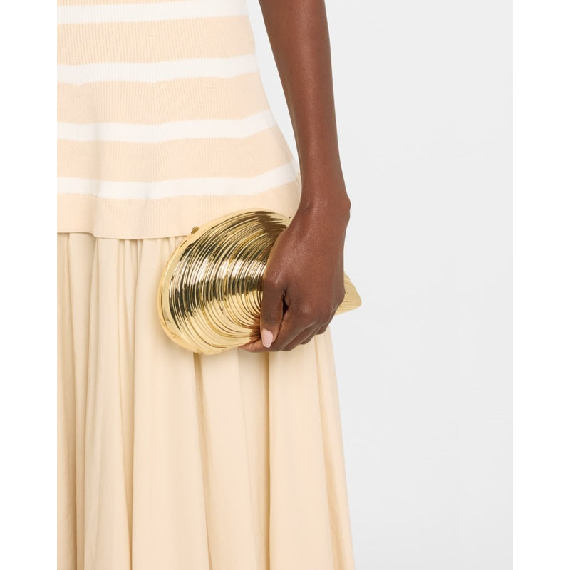 Bolsa Clutch Bridget Metal Oyster Shell