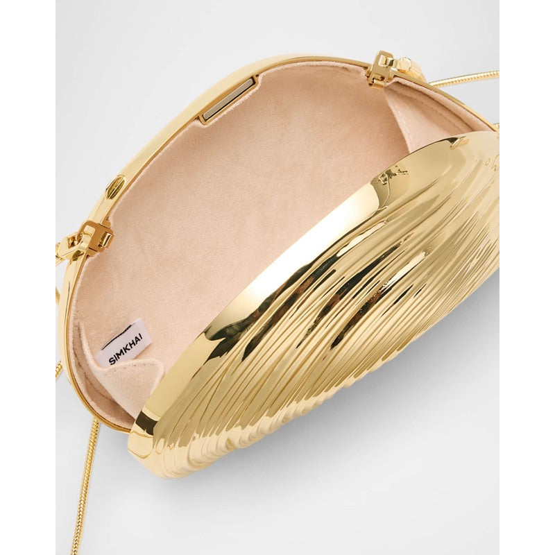 Bolsa Clutch Bridget Metal Oyster Shell