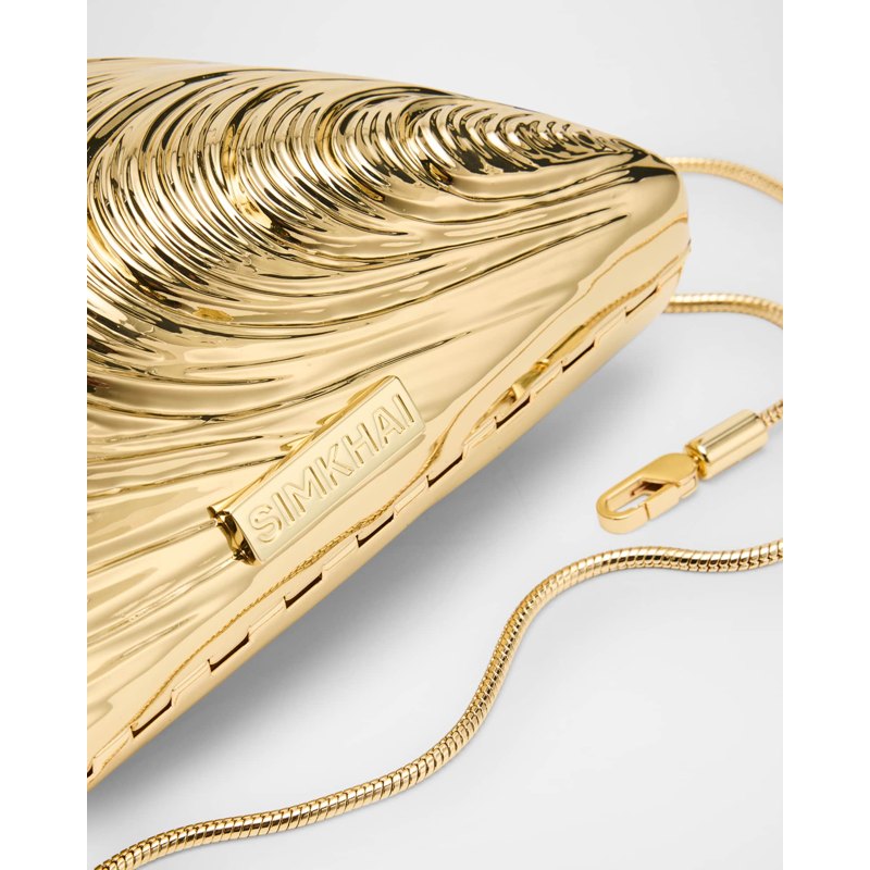 Bolsa Clutch Bridget Metal Oyster Shell