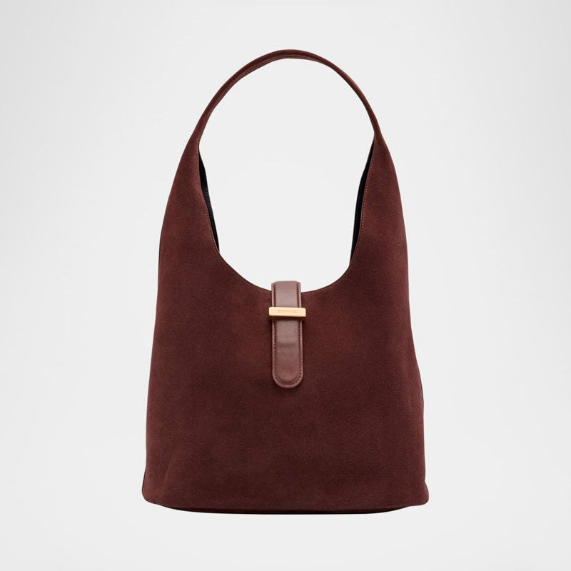 Bolsa Shoulder Khai Buckle Suede - Mercado de Luxo - O Maior E-Commerce de Bens, Produtos e Serviços de Luxo do Brasil.