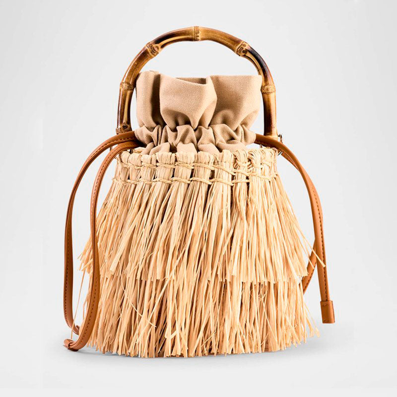 Bolsa Handle Tiki Fringe Raffia  - Mercado de Luxo - O Maior E-Commerce de Bens, Produtos e Serviços de Luxo do Brasil.