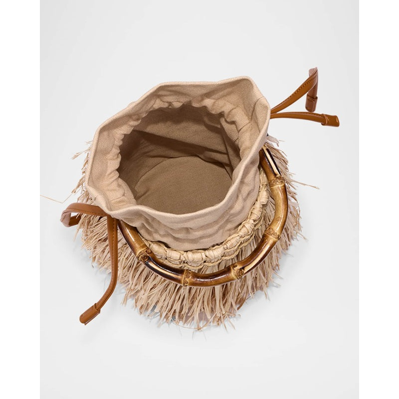 Bolsa Handle Tiki Fringe Raffia