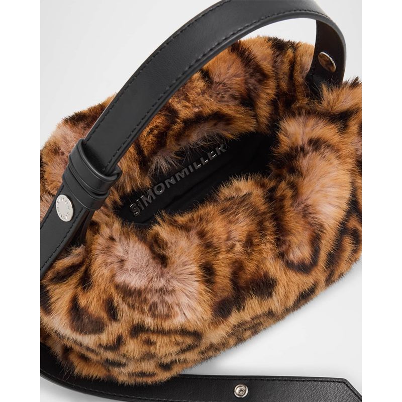 Bolsa Shoulder Puffin Mini Cheetah Faux Fur