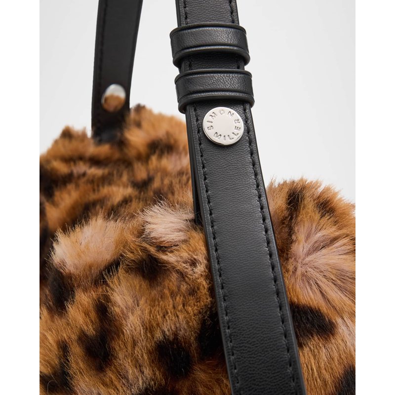 Bolsa Shoulder Puffin Mini Cheetah Faux Fur