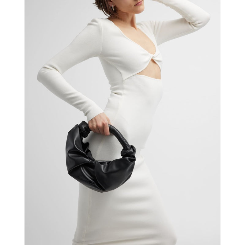 Bolsa Shoulder Lopsy Ruched Faux-Leather