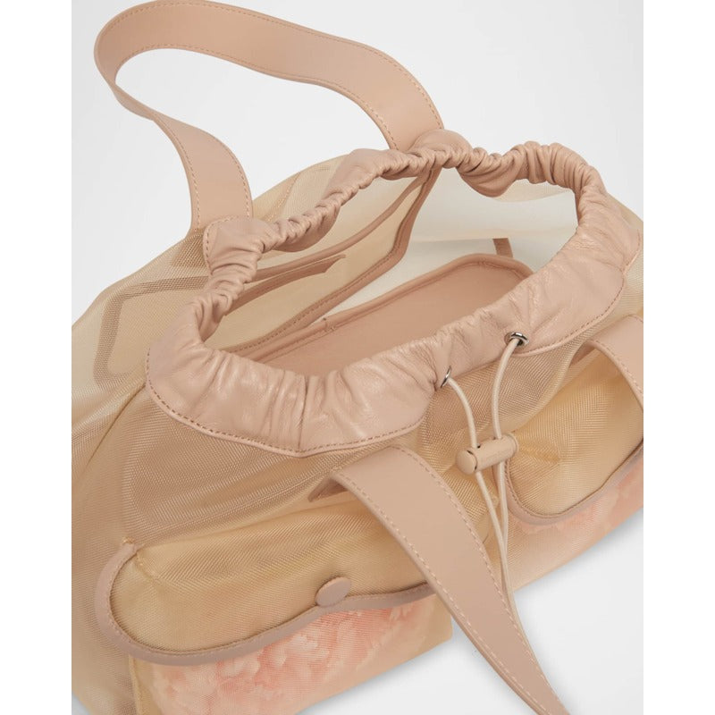Bolsa Shopper Mini Sheer Stuffed Carnation Drawstring