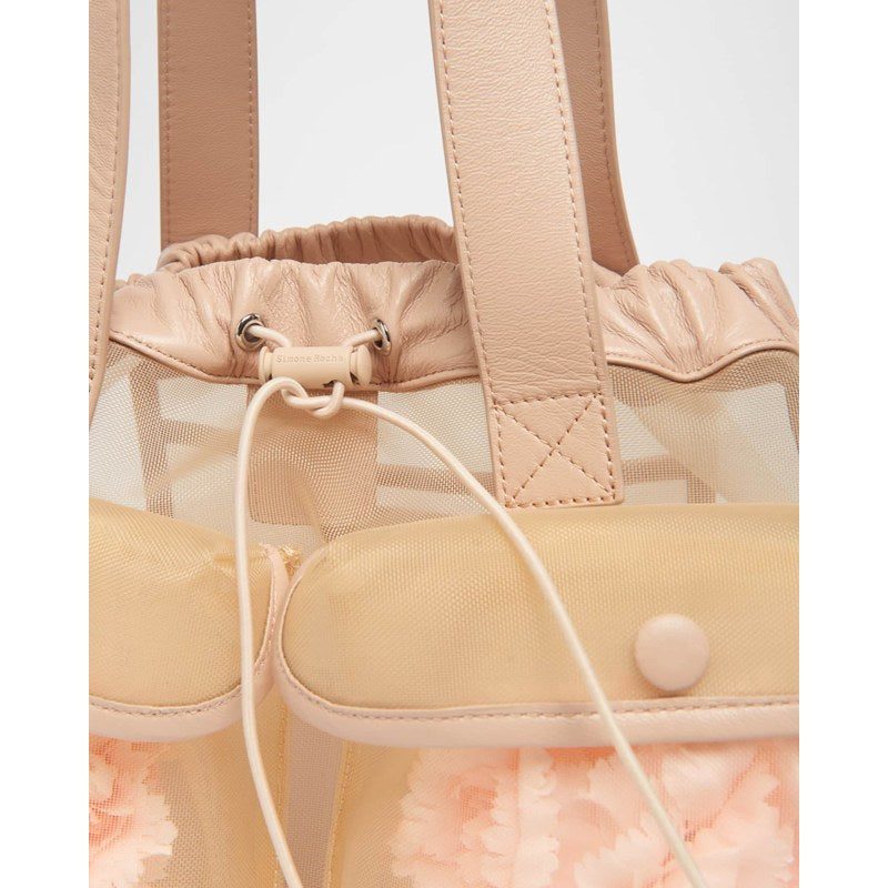 Bolsa Shopper Mini Sheer Stuffed Carnation Drawstring
