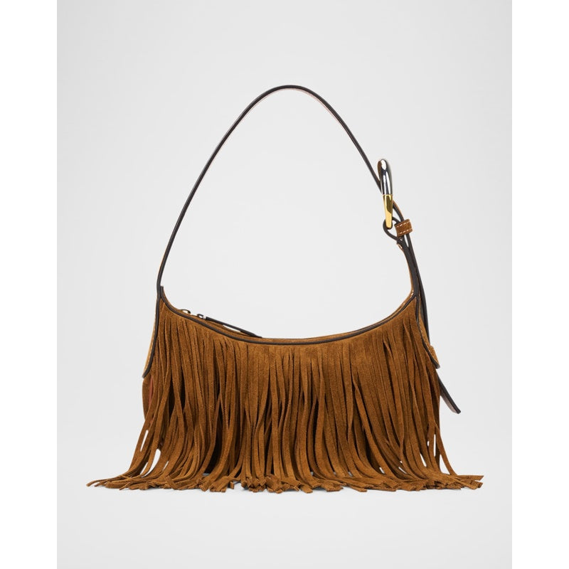 Bolsa Shoulder Owen Fringe Buckle Suede