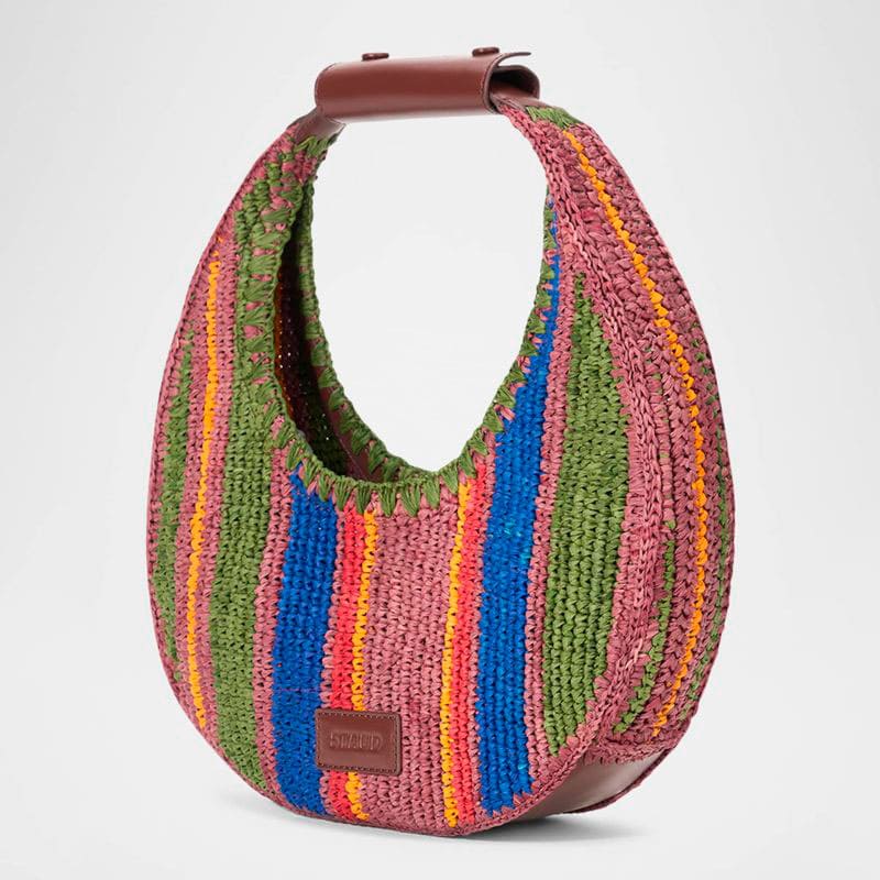 Bolsa Beach Moon Multicolor Striped Raffia - Mercado de Luxo - O Maior E-Commerce de Bens, Produtos e Serviços de Luxo do Brasil.