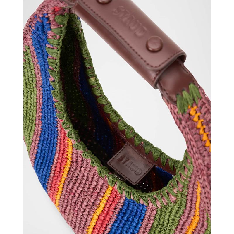 Bolsa Beach Moon Multicolor Striped Raffia