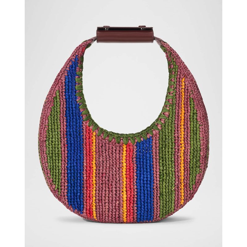 Bolsa Beach Moon Multicolor Striped Raffia