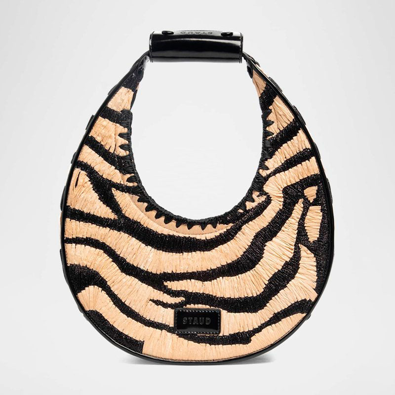 Bolsa Shoulder Moon Zebra Raffia - Mercado de Luxo - O Maior E-Commerce de Bens, Produtos e Serviços de Luxo do Brasil.