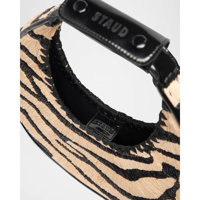 Bolsa Shoulder Moon Zebra Raffia